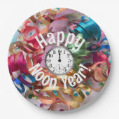 Noon Year's Eve Family Party Sticker Pappteller (Vorderseite)