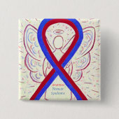 Noonan Syndrome Awareness Ribbon Angel Buttone Button (Vorderseite)