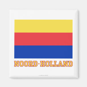 Noord-Holland Flagge mit Namen Magnet