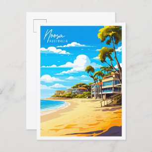 Noosa Australia Vintage Illustration Postkarte