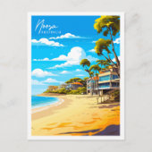 Noosa Australia Vintage Illustration Postkarte (Vorderseite)