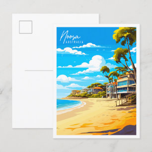 Noosa Australien Vintage-Reiseillustration Postkarte