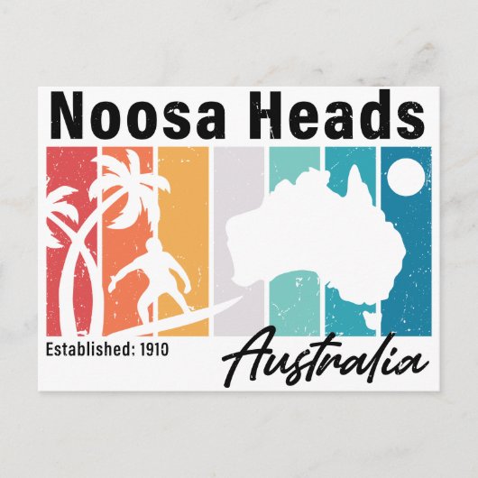 Noosa Heads Australia Vintag Retro Souvenirs 80er Postkarte (Vorderseite)