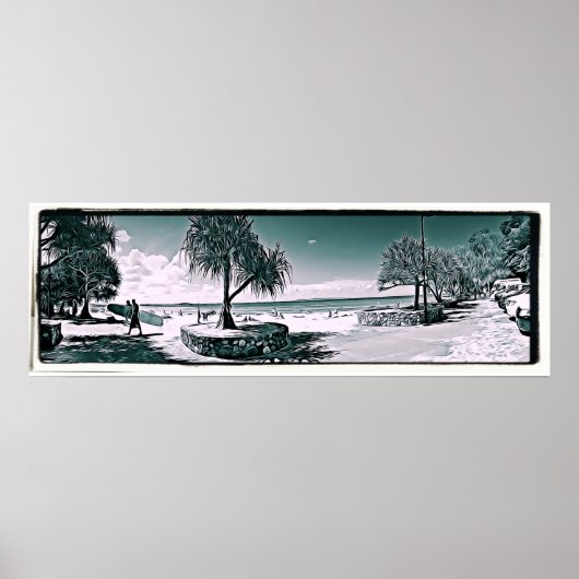 Noosa Main Beach Abstrakt Panorama Poster (1960er (Vorne)