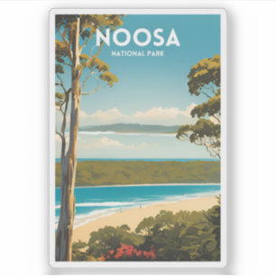Noosa National Park Vintage Travel Poster Aufkleber