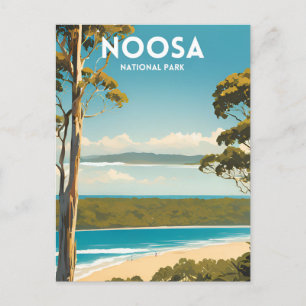 Noosa National Park Vintage Travel Poster Postkarte