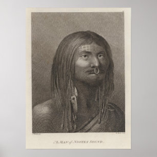 Nootka Mann, Britisch-Columbia Poster