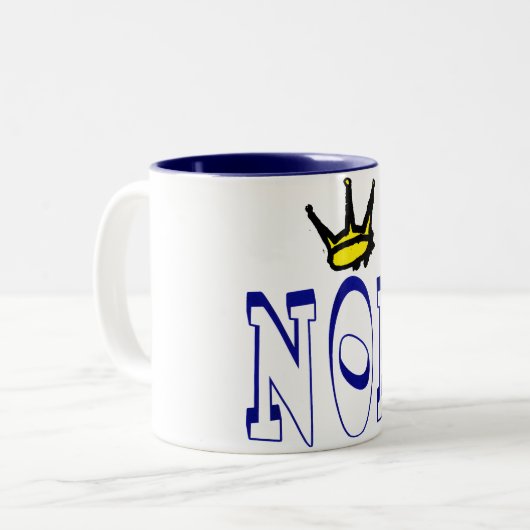 NOP mit Crown - Anti-King Bold Statement Design Zweifarbige Tasse (Vorderseite Links)