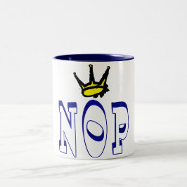 NOP mit Crown - Anti-King Bold Statement Design Zweifarbige Tasse