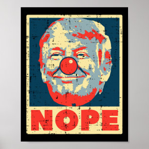 Nope Anti Trump Clown Vintag Retro Impeach No Don Poster