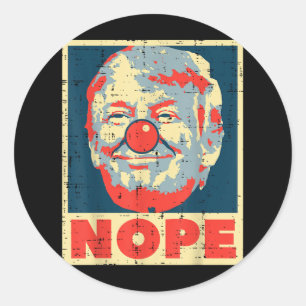 Nope Anti Trump Clown Vintag Retro Impeach No Don Runder Aufkleber