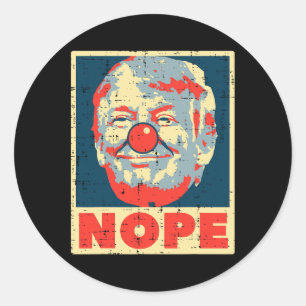 Nope Anti Trump Clown Vintag Retro Impeach No Don Runder Aufkleber