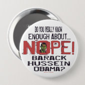 Nope AntiObama Knopf Button (Vorne & Hinten)