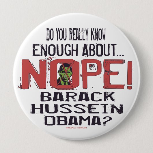 Nope AntiObama Knopf Button (Vorderseite)
