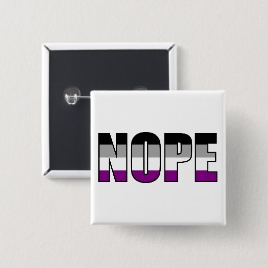 Nope Asexual Pride Flag Ace Pride Button (Vorne & Hinten)