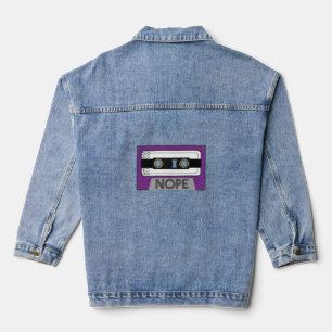 Nope Asexual Pride Rainbow Retro Ace LGBTQ MIxtape Jeansjacke