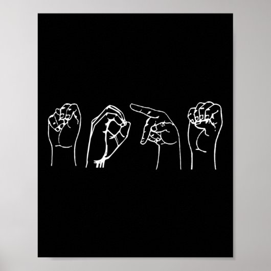 Nope ASL Pro Deaf Awareness Sign Language Interpre Poster (Vorne)