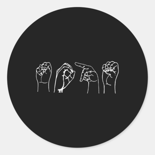 Nope ASL Pro Deaf Awareness Sign Language Interpre Runder Aufkleber (Vorderseite)