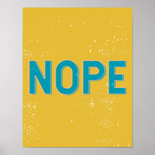 NOPE - Beunruhigte Typografie in Gelbem und im Poster