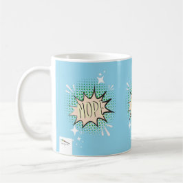 NOPE Comic-Sprechblase Meme Funny Light Blue Kaffeetasse