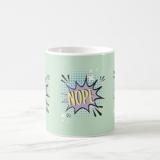 NOPE-Comic-Sprechblase Meme Funny Spring Kaffeetasse (Mittel)