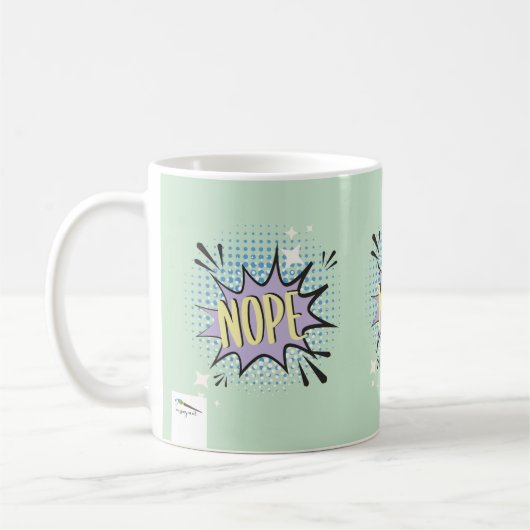 NOPE-Comic-Sprechblase Meme Funny Spring Kaffeetasse (Links)