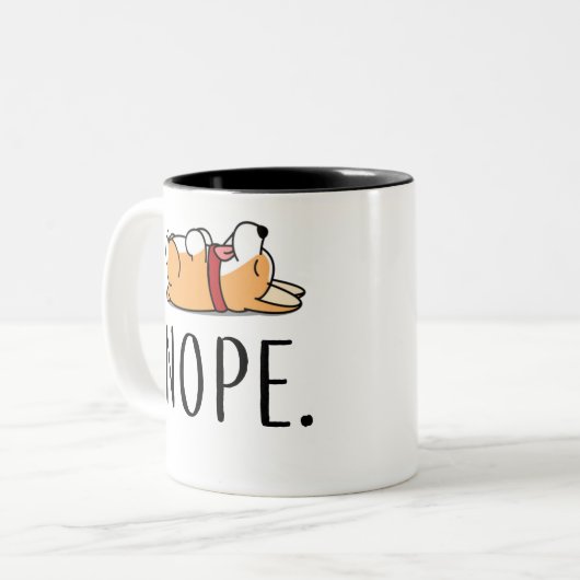 Nope Corgi Zweifarbige Tasse (Vorderseite Links)