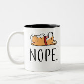 Nope Corgi Zweifarbige Tasse (Links)
