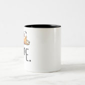 Nope Corgi Zweifarbige Tasse (Mittel)
