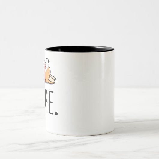 Nope Corgi Zweifarbige Tasse (Mittel)