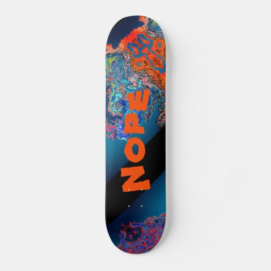 Nope Crazy Alien Colors Psychedelic Skateboard (Vorderseite)