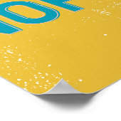 Nope Distressed Grunge Typografy Yellow Blue Poster (Ecke)