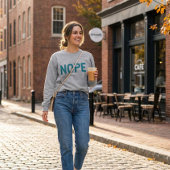 NOPE | Distressed Sarcasm Typography in Blue  Sweatshirt