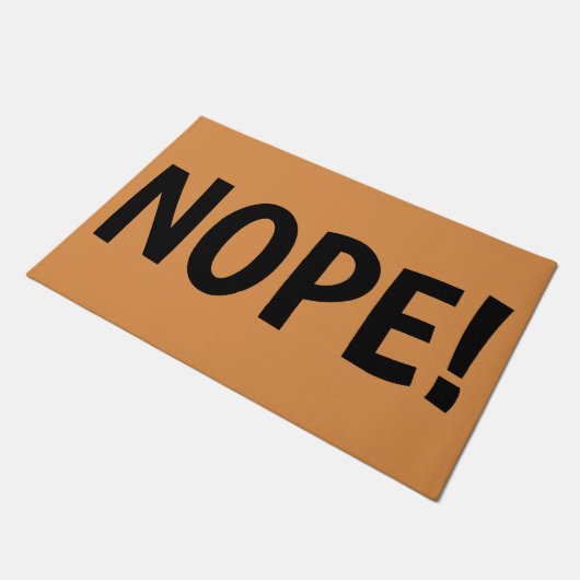 NOPE enormer Buchstabe-Spaß-unhöfliches Sprichwort Fußmatte (Schrägansicht)