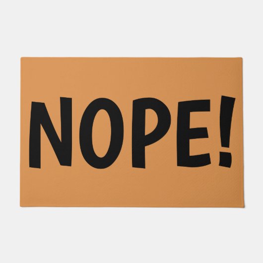 NOPE enormer Buchstabe-Spaß-unhöfliches Sprichwort Fußmatte (Vorderseite)