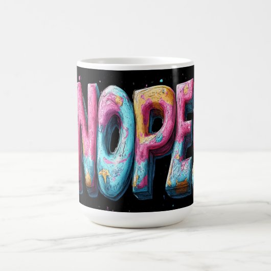 NOPE Funny Colorful Text Kaffeetasse (Mittel)
