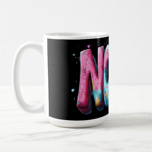 NOPE Funny Colorful Text Kaffeetasse (Links)
