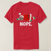 Nope Funny Sloth Santa Claus Lazy Not Today Christ T-Shirt (Design vorne)