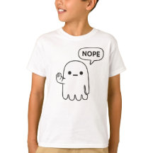 Nope Ghost | Lustiges Minimales Kinder T-Shirt