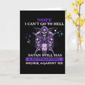 Nope I Can't Go To Hell Satan Still Has A Restrain Karte (Gelbe Blume)