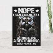 Nope I Can't Go To Hell Satan Still Has Restrainin Karte (Vorderseite)