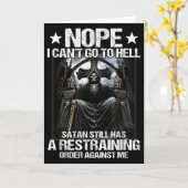 Nope I Can't Go To Hell Satan Still Has Restrainin Karte (Gelbe Blume)