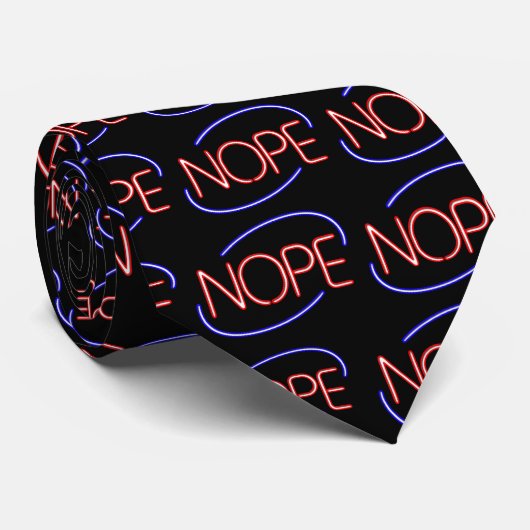 NOPE im Stil eines Neon Open Sign Krawatte (Gerollt)