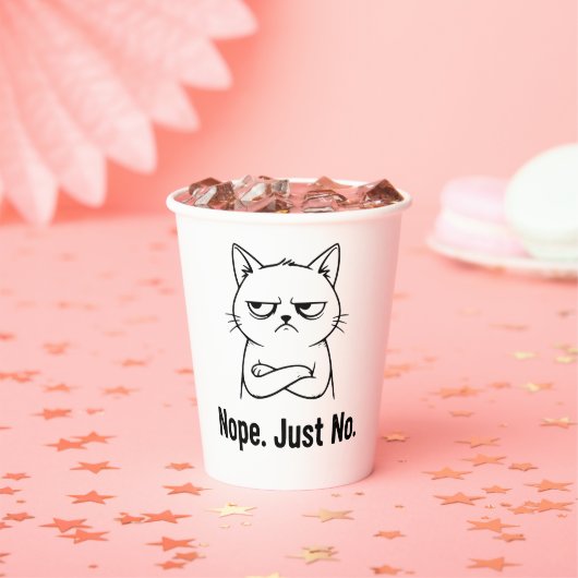 Nope Just No Cat – Funny Coffee Cup for Cats lover Pappbecher (Insitu)