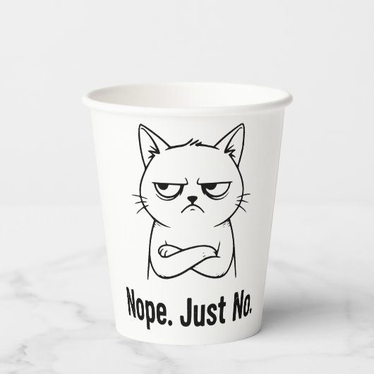 Nope Just No Cat – Funny Coffee Cup for Cats lover Pappbecher (Rückseite)