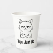 Nope Just No Cat – Funny Coffee Cup for Cats lover Pappbecher (Vorderseite)