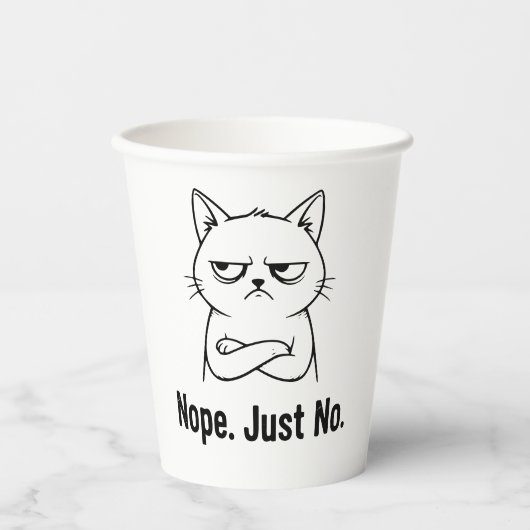 Nope Just No Cat – Funny Coffee Cup for Cats lover Pappbecher (Vorderseite)