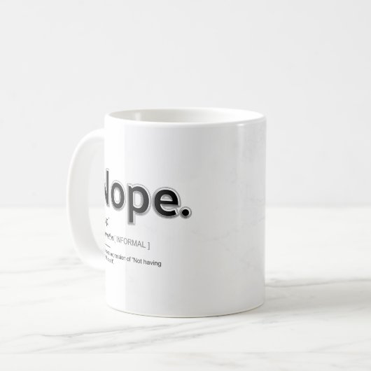 Nope komische Kaffeezubereitung Tasse (Vorderseite Links)