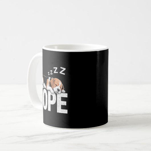 Nope Lazy Beagle Kaffeetasse (Vorderseite Links)