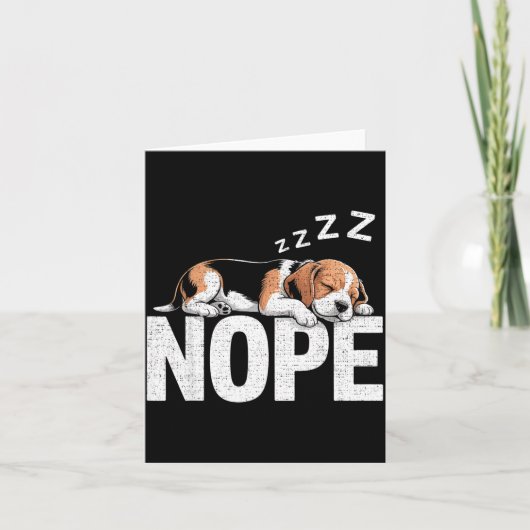 Nope Lazy Beagle Karte (Vorderseite)